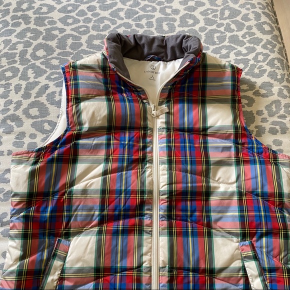 Lands End Multi Plaid Puffer Vest - Picture 8 of 11